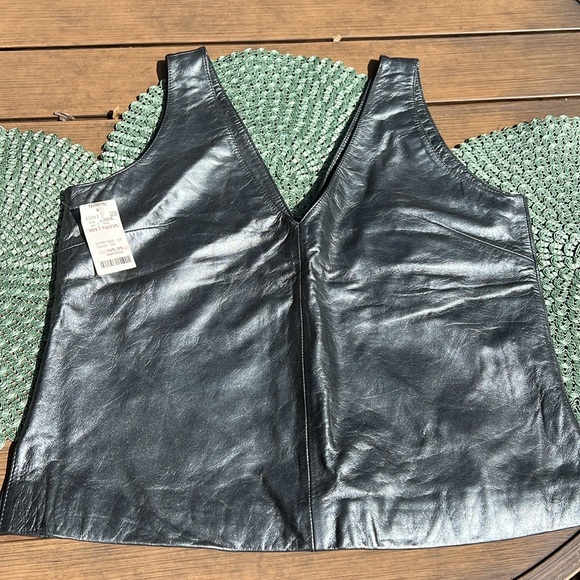 NWT REM Garson Gray Leather women’s top.soft, supple and gorgeous. - Picture 2 of 11